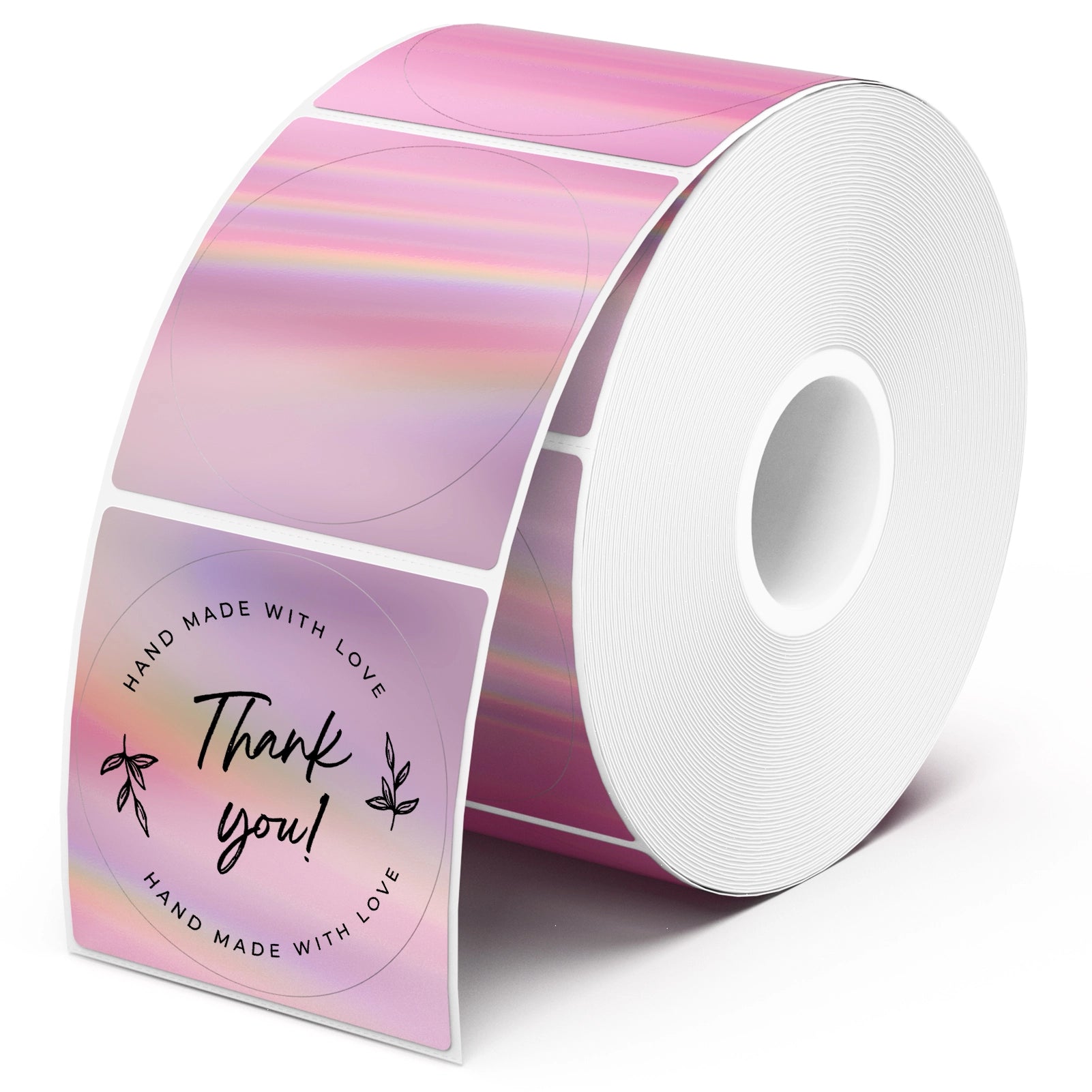 MUNBYN 2" Sticker Holographic Labels Purple Thermal Labels
