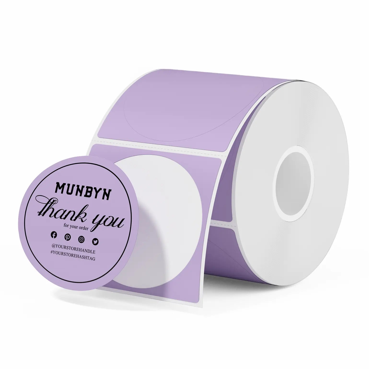 MUNBYN 2"x2" Generic Circle Series Thermal Labels (750/Roll)