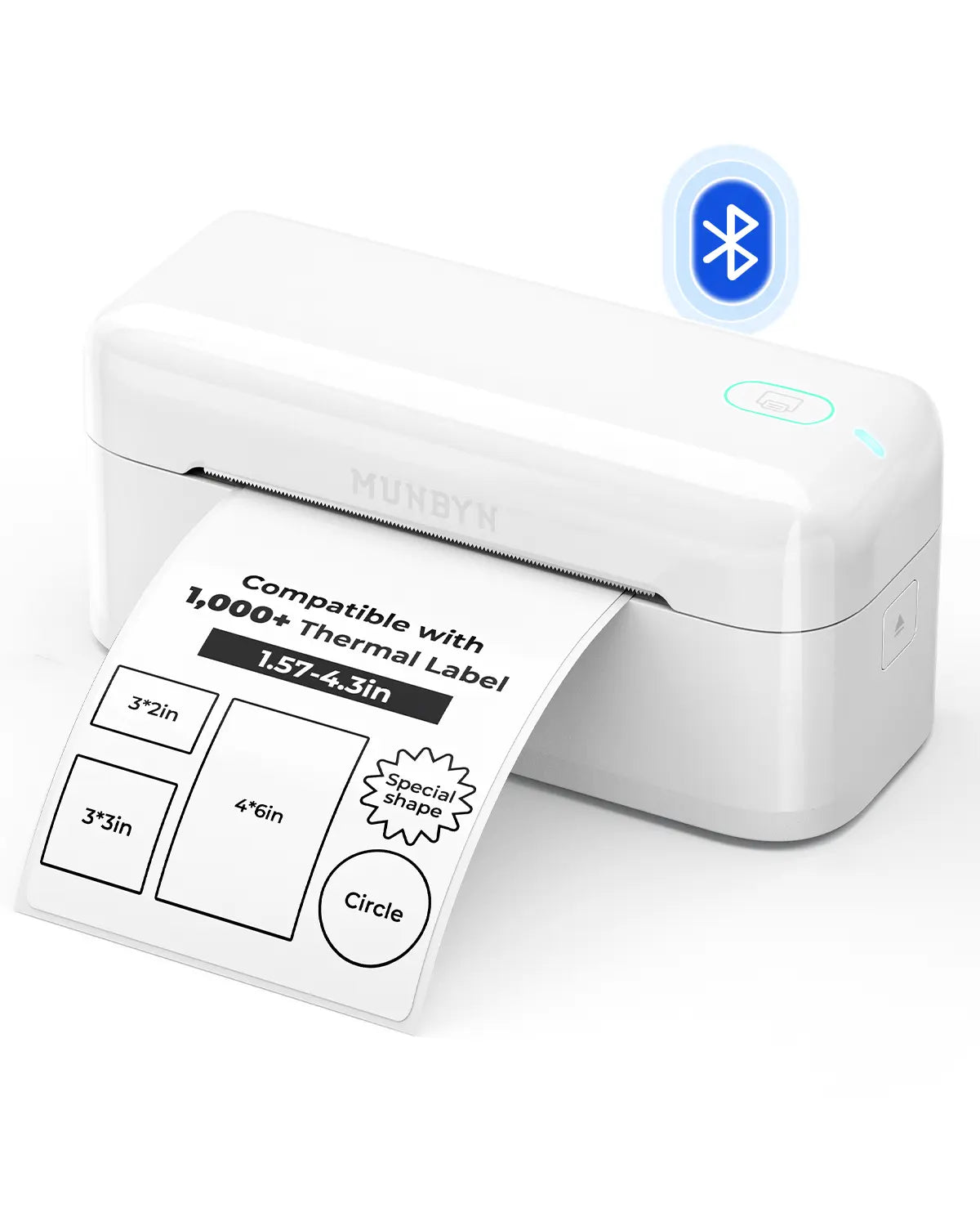 MUNBYN RealWriter 402B High-Speed Bluetooth Label Printing and Creative Sticker Making for Your E-commerce Business
