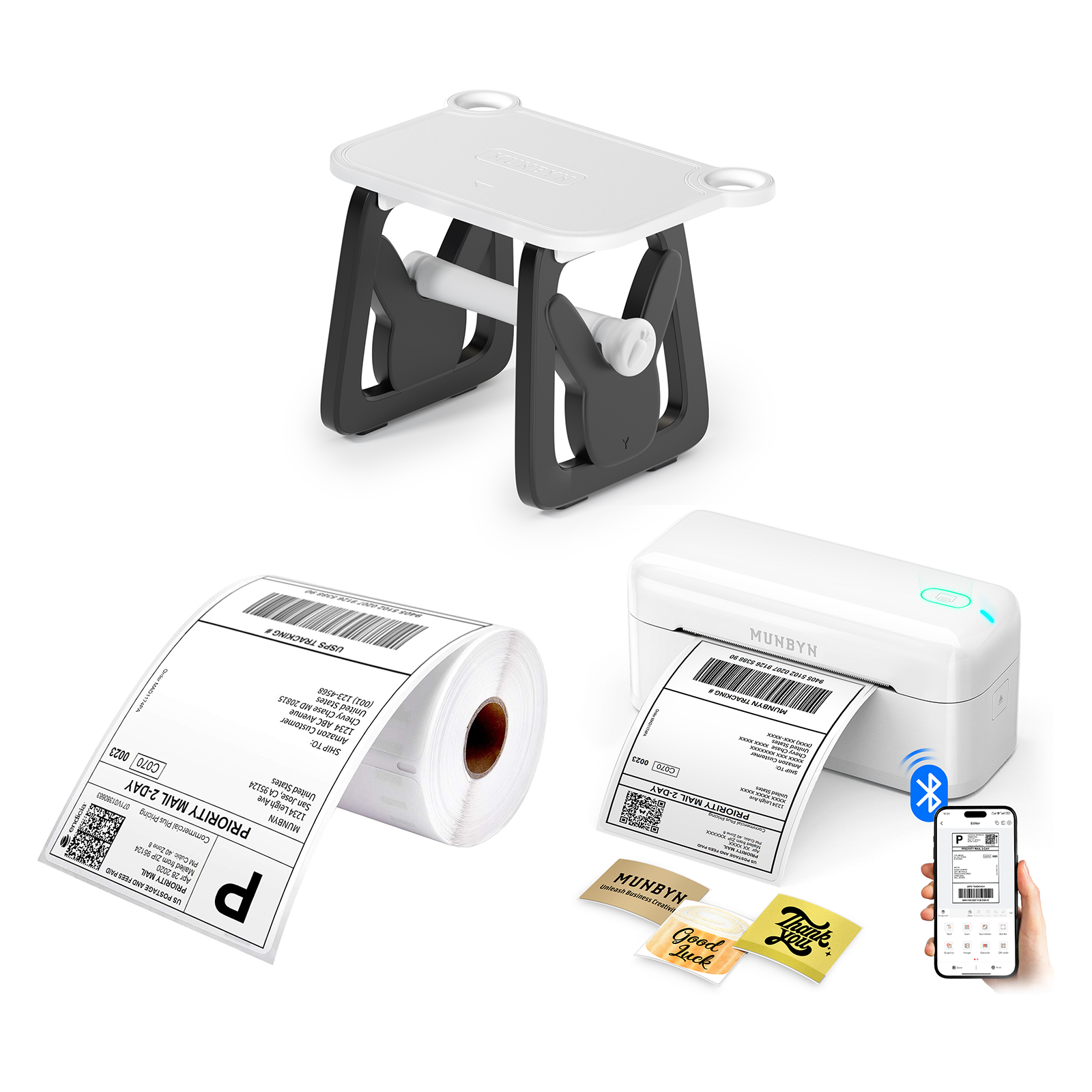 MUNBYN RealWriter 402B Bluetooth Thermal Label Printer Kits