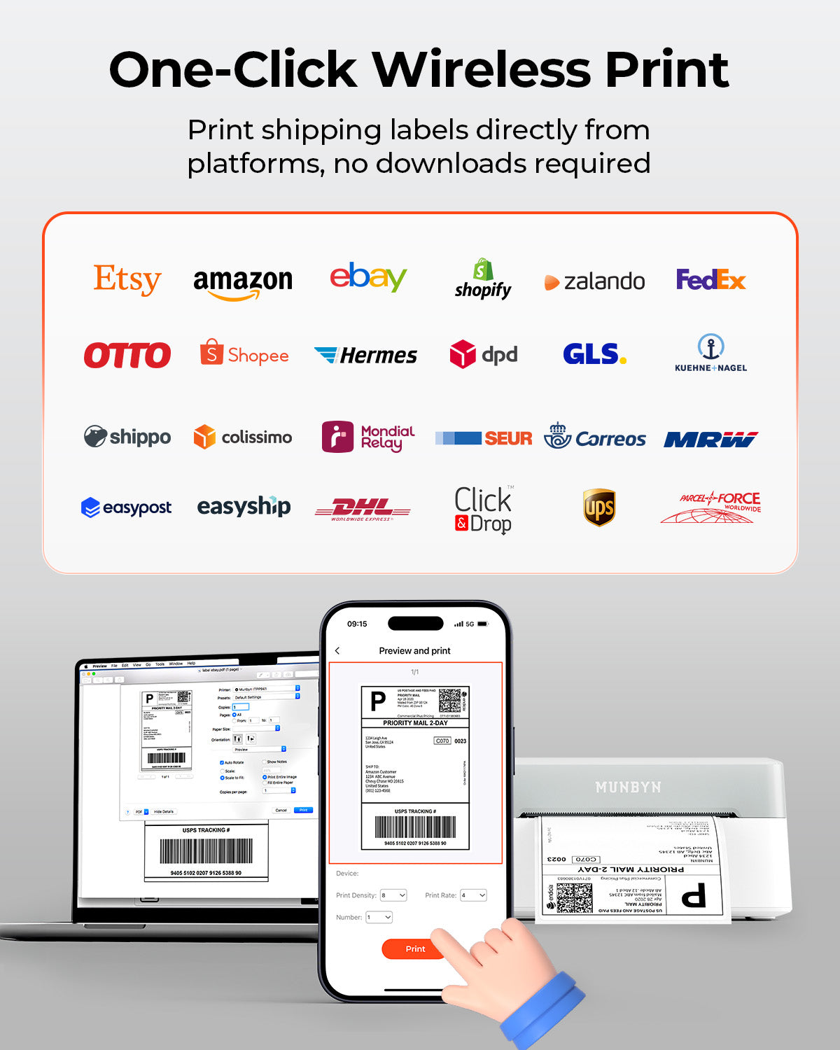MUNBYN RealWriter 403B Bluetooth Thermal Label Printer