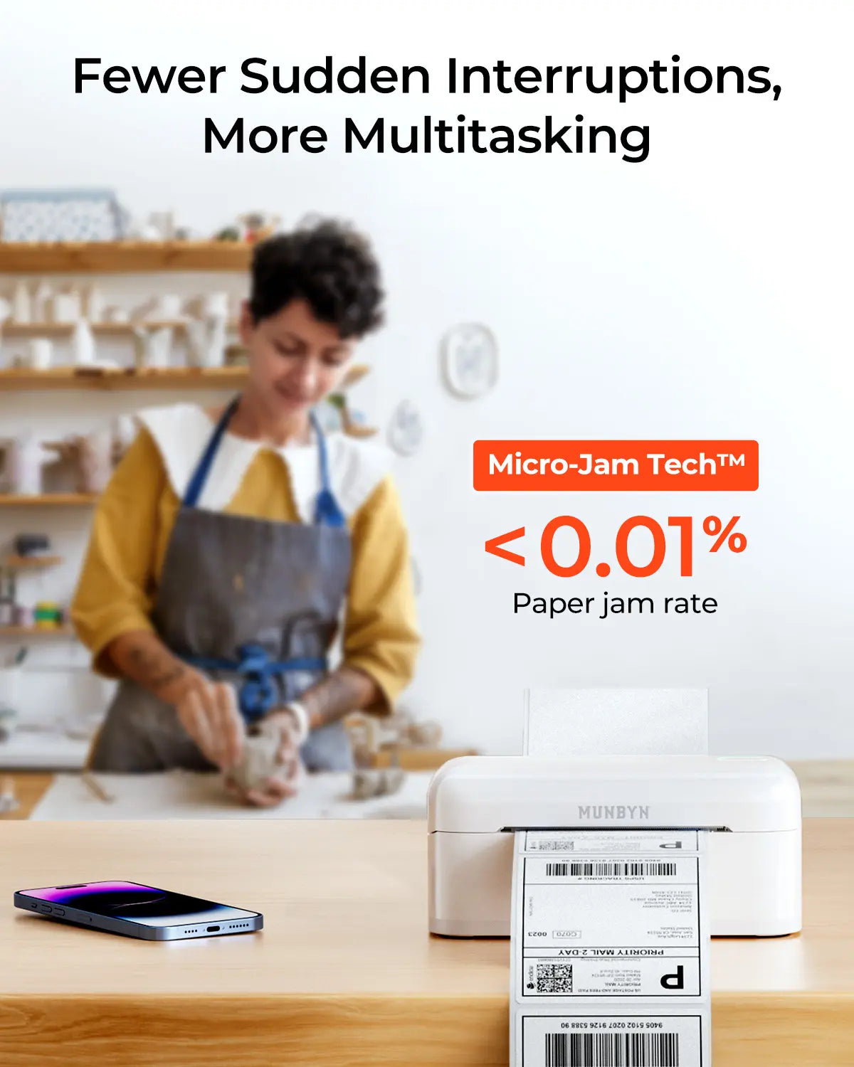MUNBYN RealWriter 402B High-Speed Bluetooth Label Printing and Creative Sticker Making for Your E-commerce Business