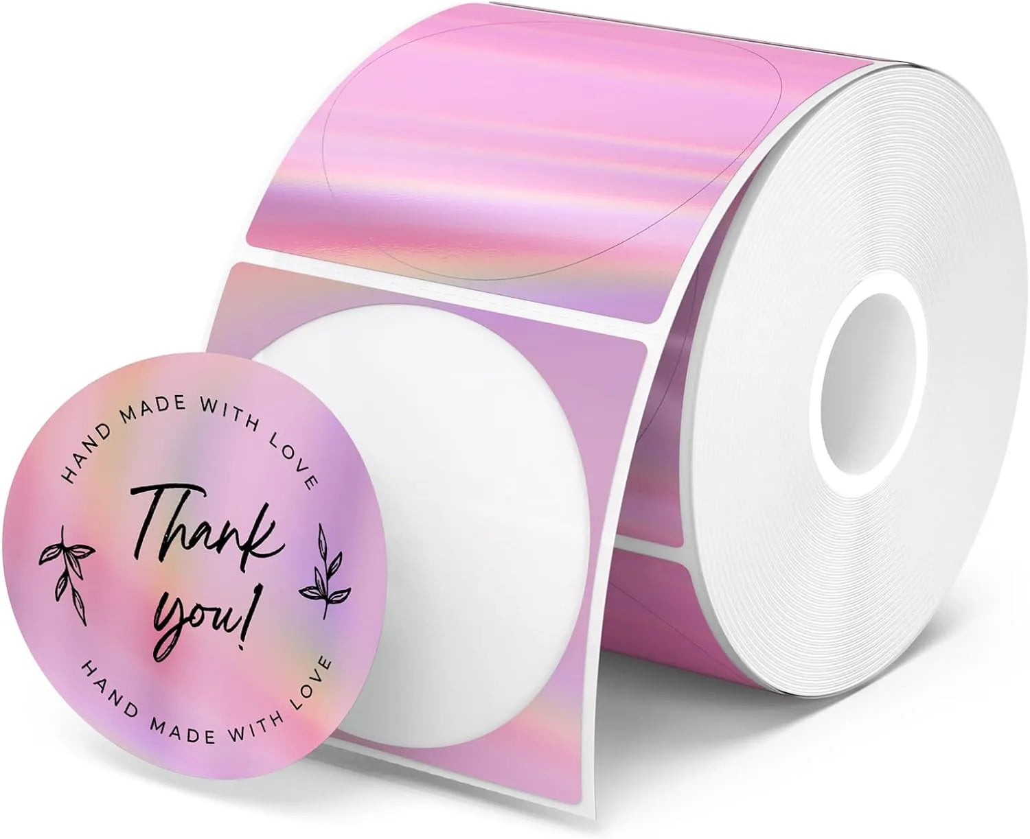 MUNBYN 2" Sticker Holographic Labels Purple Thermal Labels
