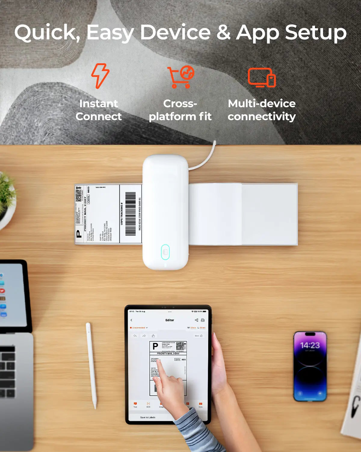 MUNBYN RealWriter 402B High-Speed Bluetooth Label Printing and Creative Sticker Making for Your E-commerce Business