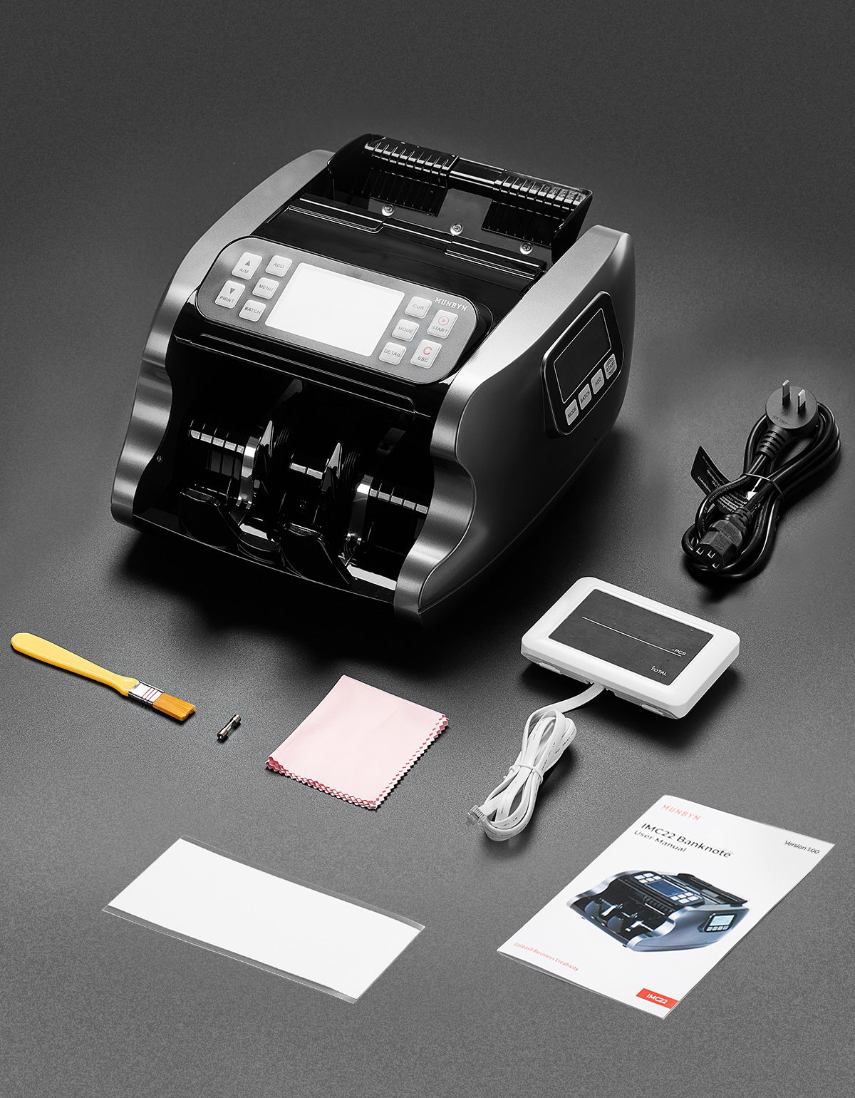 MUNBYN IMC22 Mixed Denomination Money Counter with Dual Display