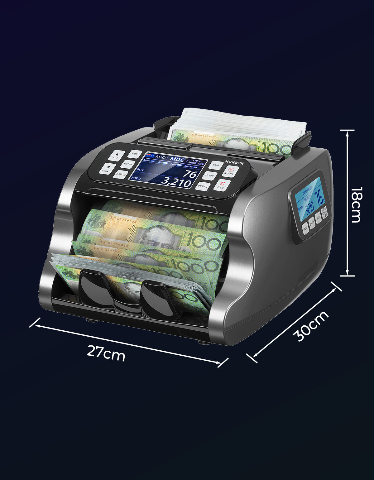 MUNBYN IMC22 Mixed Denomination Money Counter with Dual Display