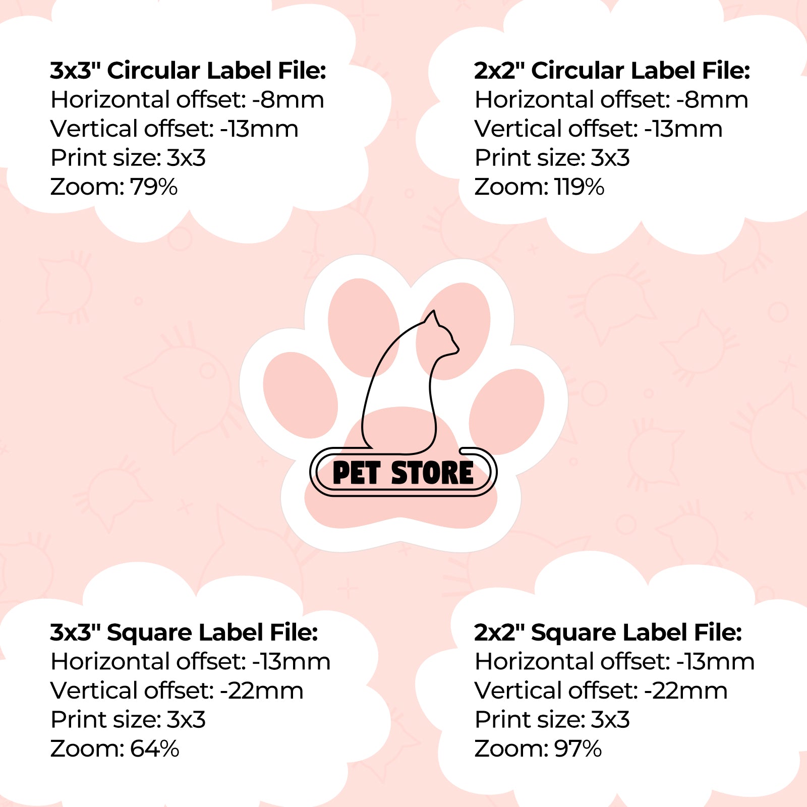 MUNBYN 3x2.7" Pet Paw Thermal Sticker Labels | 500 Labels Per Roll