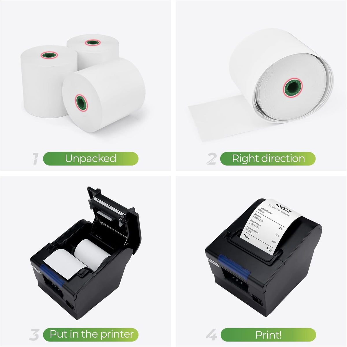 MUNBYN 80mm Thermal Receipt Paper 3 1/8" x 230ft 10 Rolls