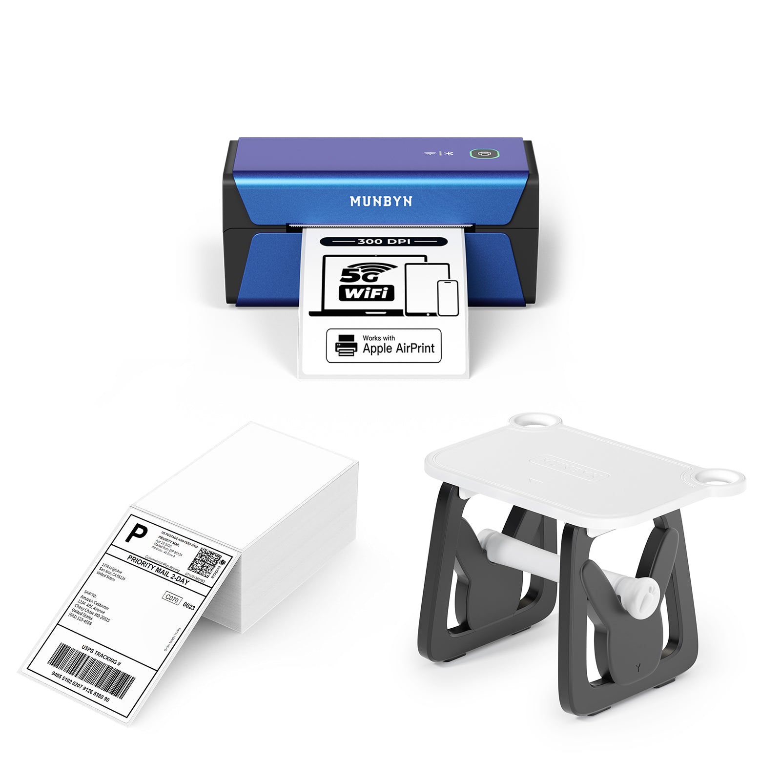 MUNBYN RealWriter 401AP AirPrint Voice Controlled Thermal Label Printer Kit