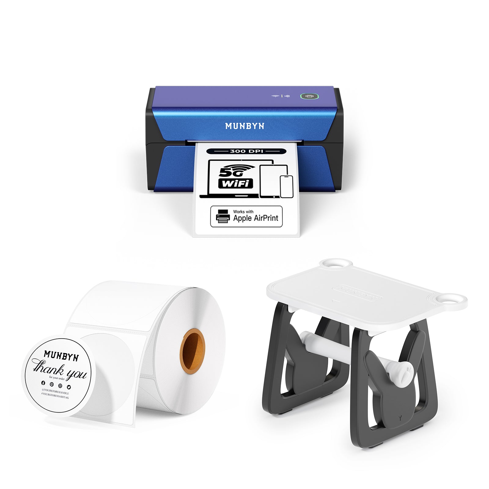 MUNBYN RealWriter 401AP AirPrint Voice Controlled Thermal Label Printer Kit