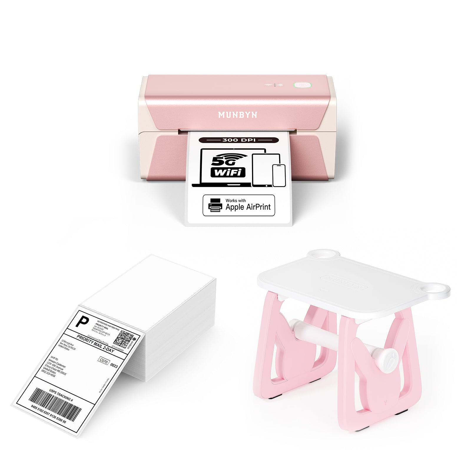 MUNBYN RealWriter 401AP AirPrint Voice Controlled Thermal Label Printer Kit