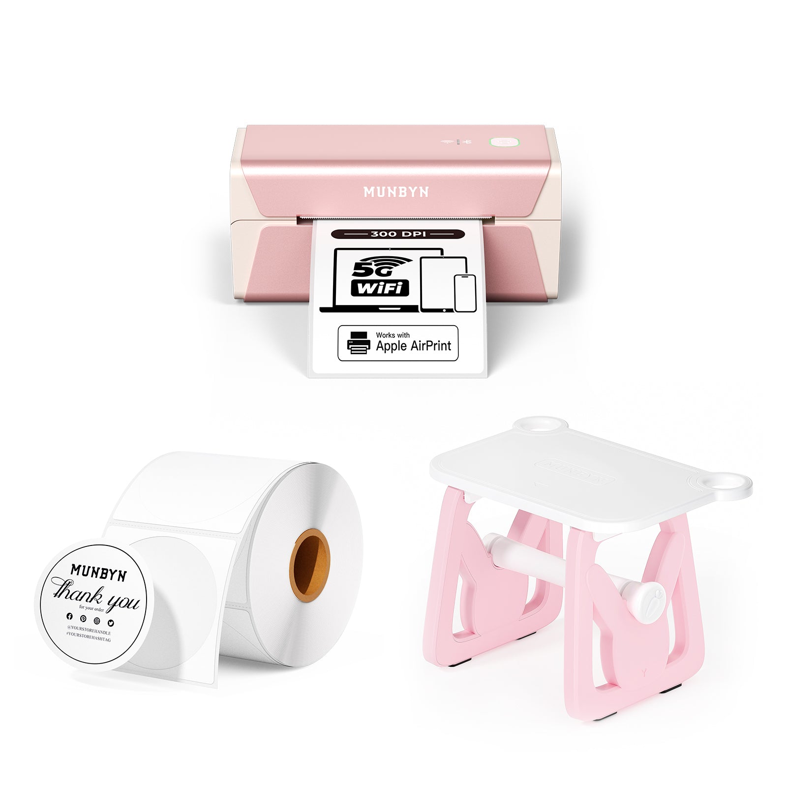 MUNBYN RealWriter 401AP AirPrint Voice Controlled Thermal Label Printer Kit