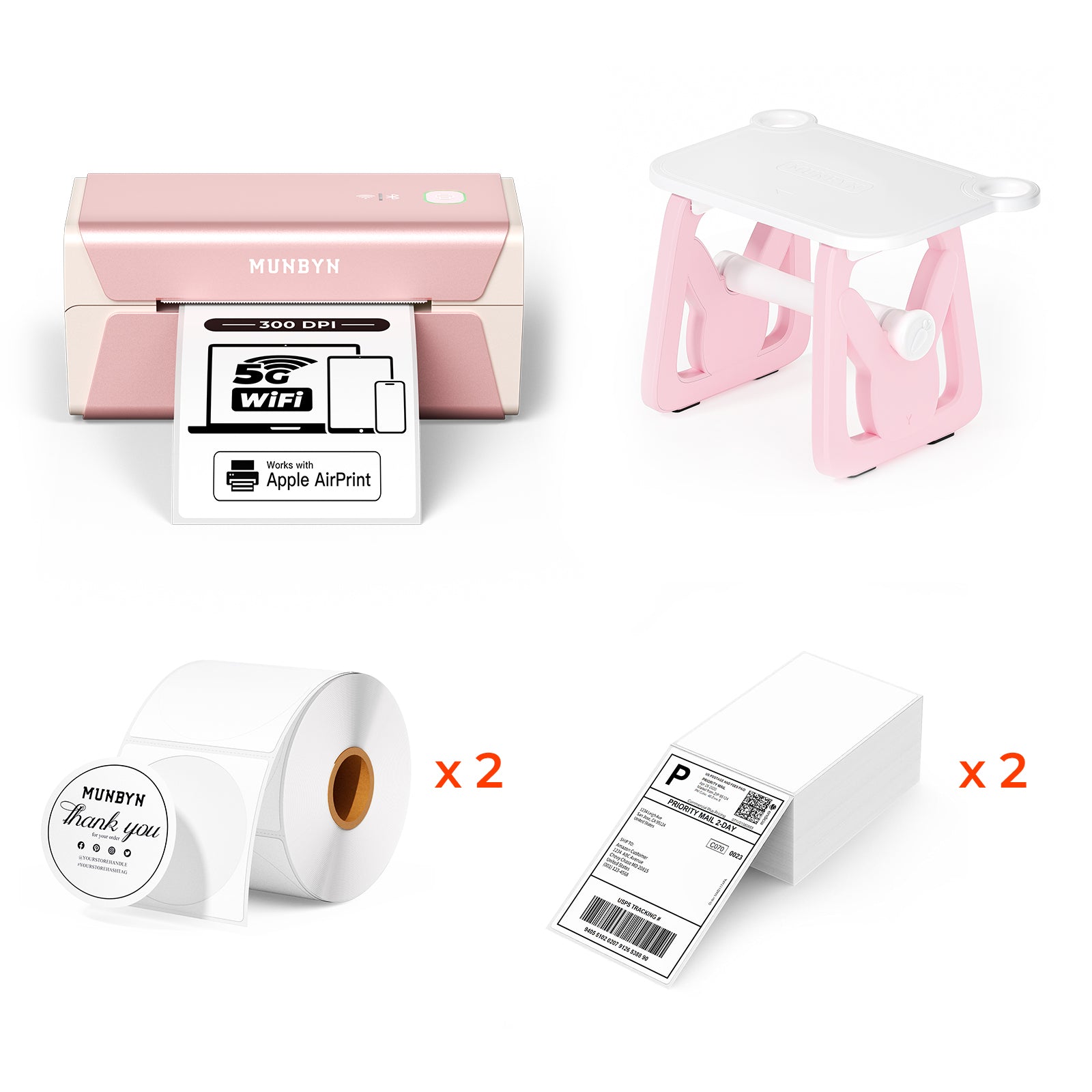 MUNBYN RealWriter 401AP AirPrint Voice Controlled Thermal Label Printer Kit