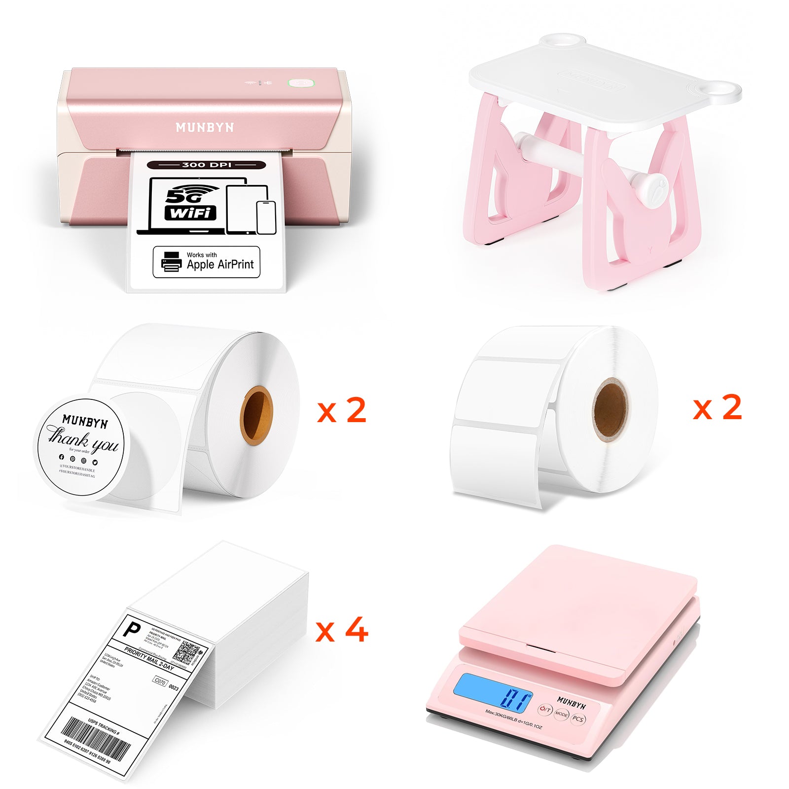 MUNBYN RealWriter 401AP AirPrint Voice Controlled Thermal Label Printer Kit