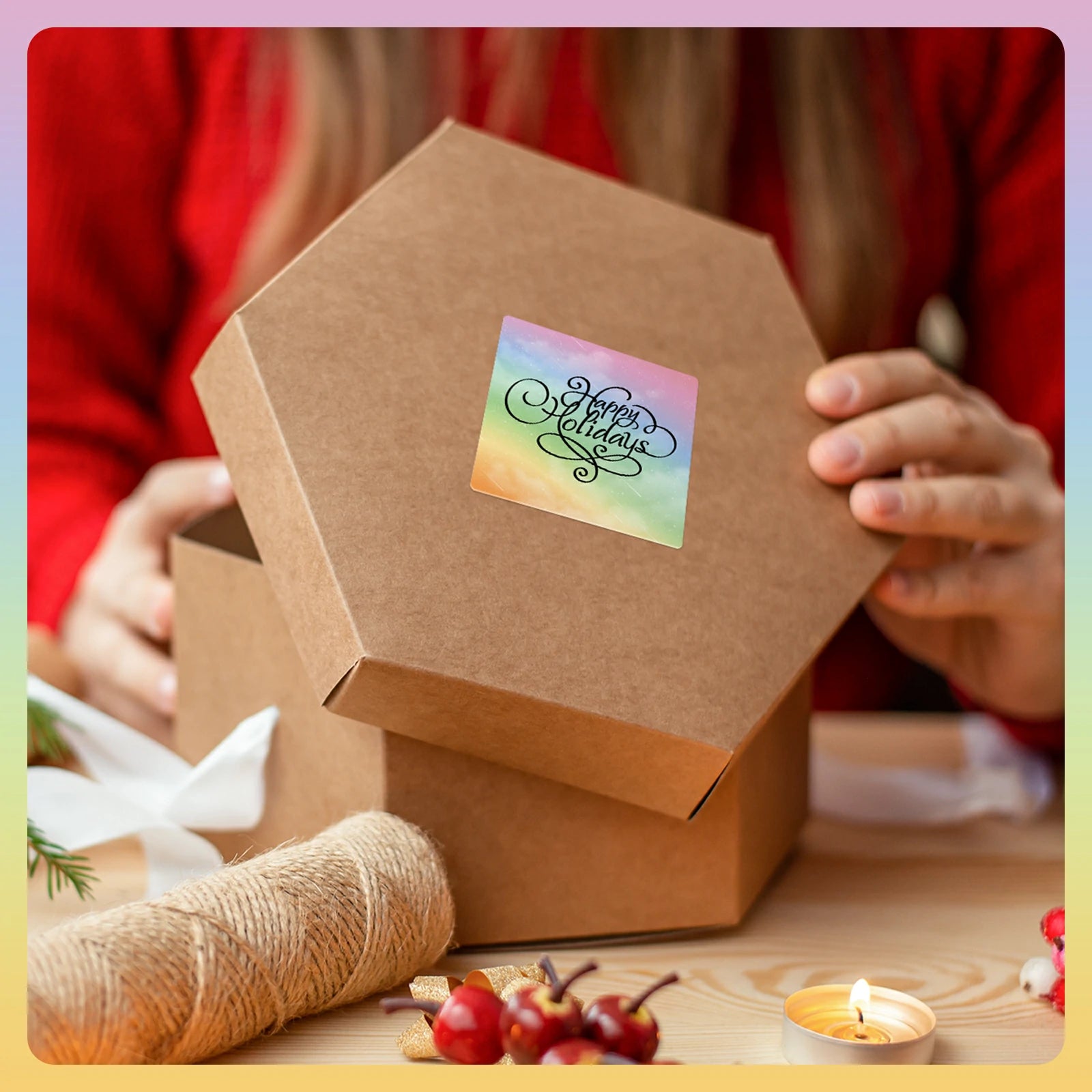 MUNBYN watercolour thermal labels give a warm and inviting look that is perfect for your gift.