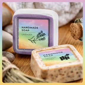 MUNBYN 50mm watercolor square labels are ideal for labeling handmade soaps.