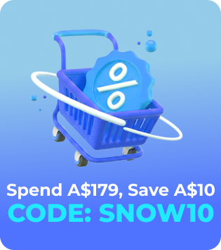 Save A$10 When You Spend A$179. Use code SNOW10