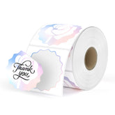 Infuse your products with a touch of romance using our rose pattern wreath thermal labels.