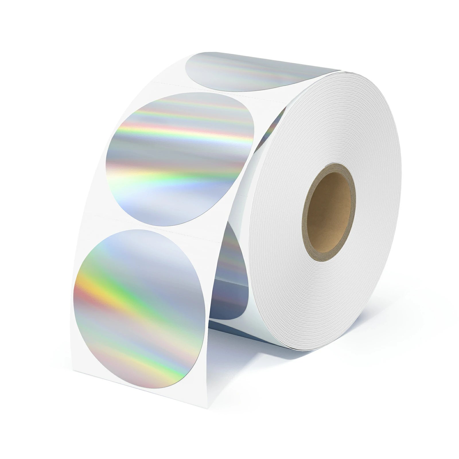 MUNBYN iridescent silver round thermal labels