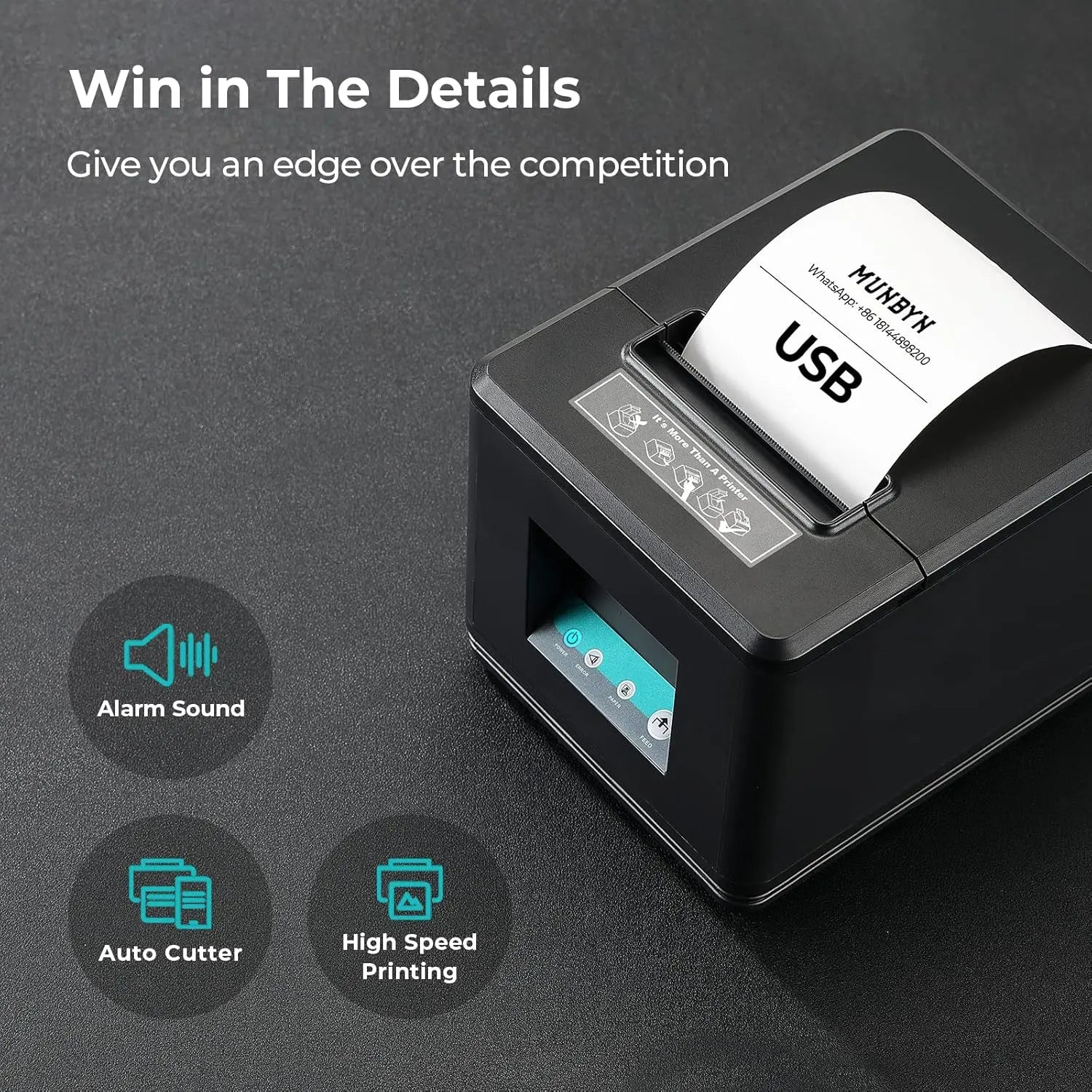 MUNBYN 80mm USB Receipt Printer (Only USB Interface)