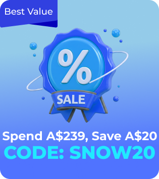 Save A$20 When You Spend A$239. Use code SNOW20
