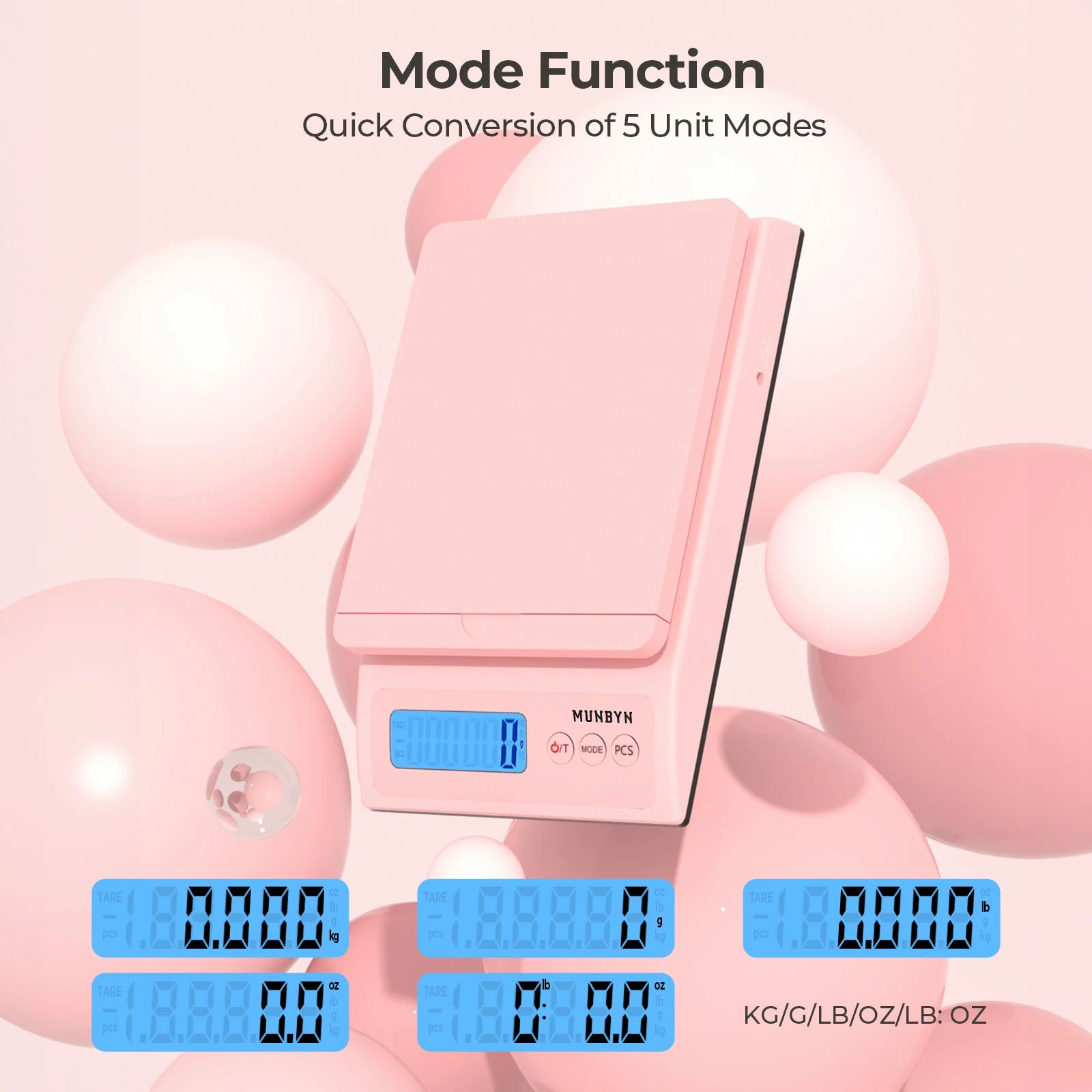 MUNBYN 66lb/0.1oz Postal Scale with Sweet Pink Style