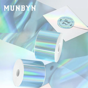 MUNBYN 2" Sticker Holographic Labels Blue Thermal Labels