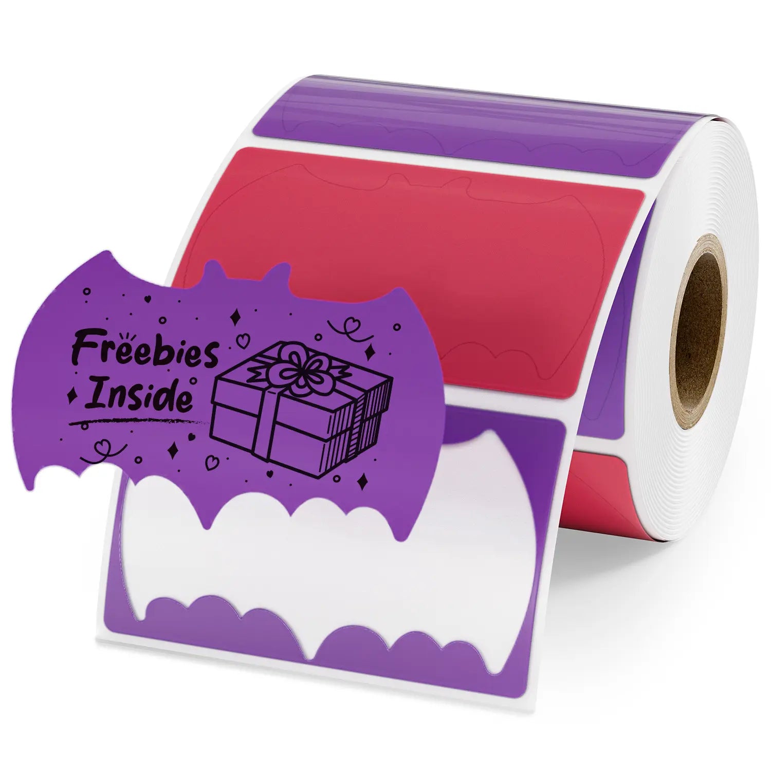 MUNBYN 2.25"x1.25" Bat Shaped Thermal Labels for Halloween