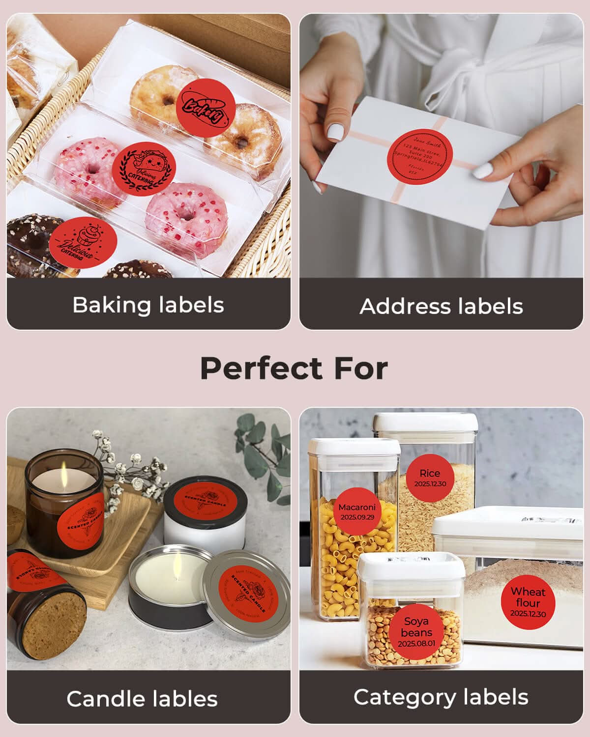 Orange 2-inch circle labels printed on MUNBYN label printer paper, showing a clean, round label design.