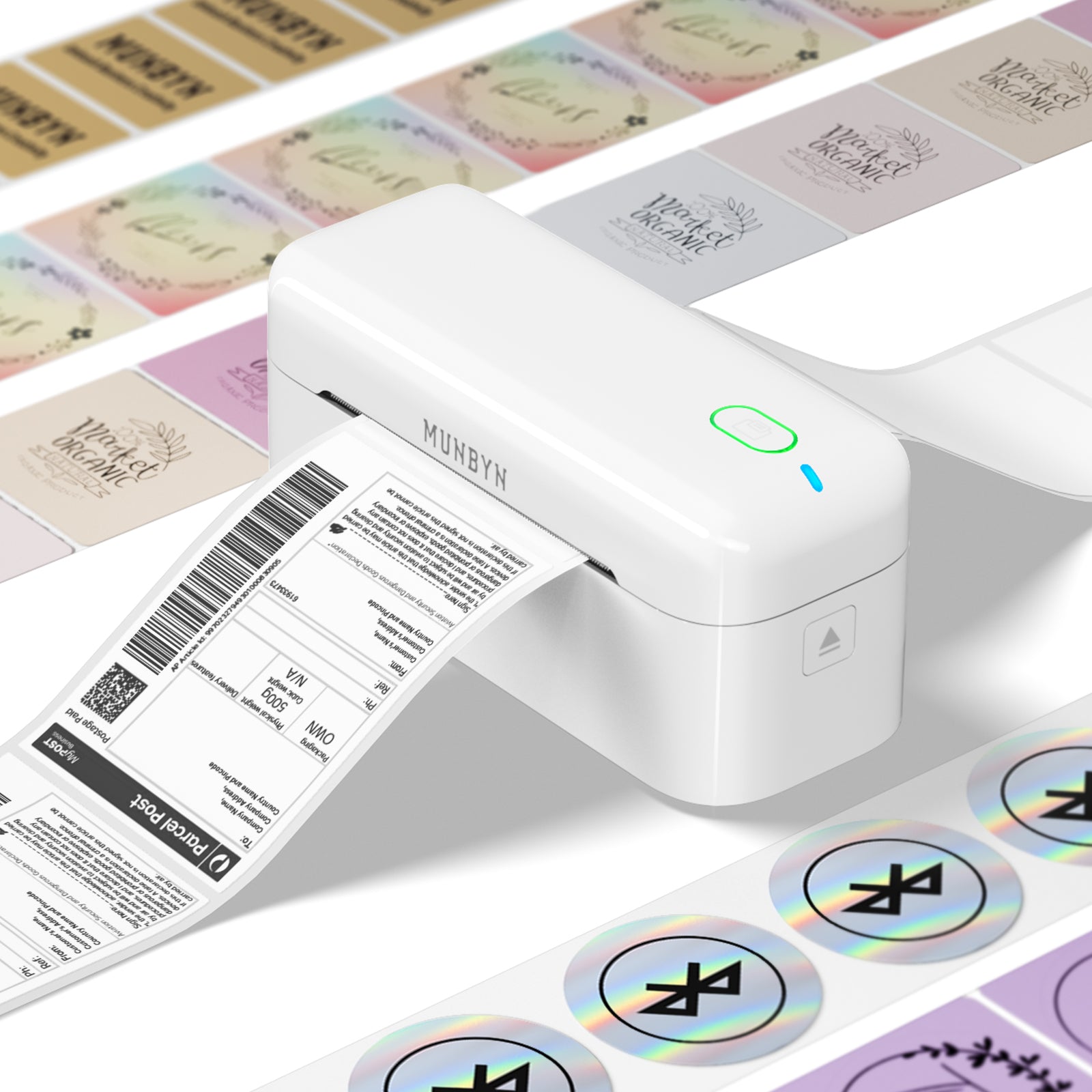 MUNBYN RealWriter 402B High-Speed Bluetooth Label Printing and Creative Sticker Making for Your E-commerce Business
