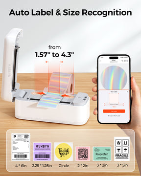 MUNBYN RealWriter 402B High-Speed Bluetooth Label Printing and Creative Sticker Making for Your E-commerce Business