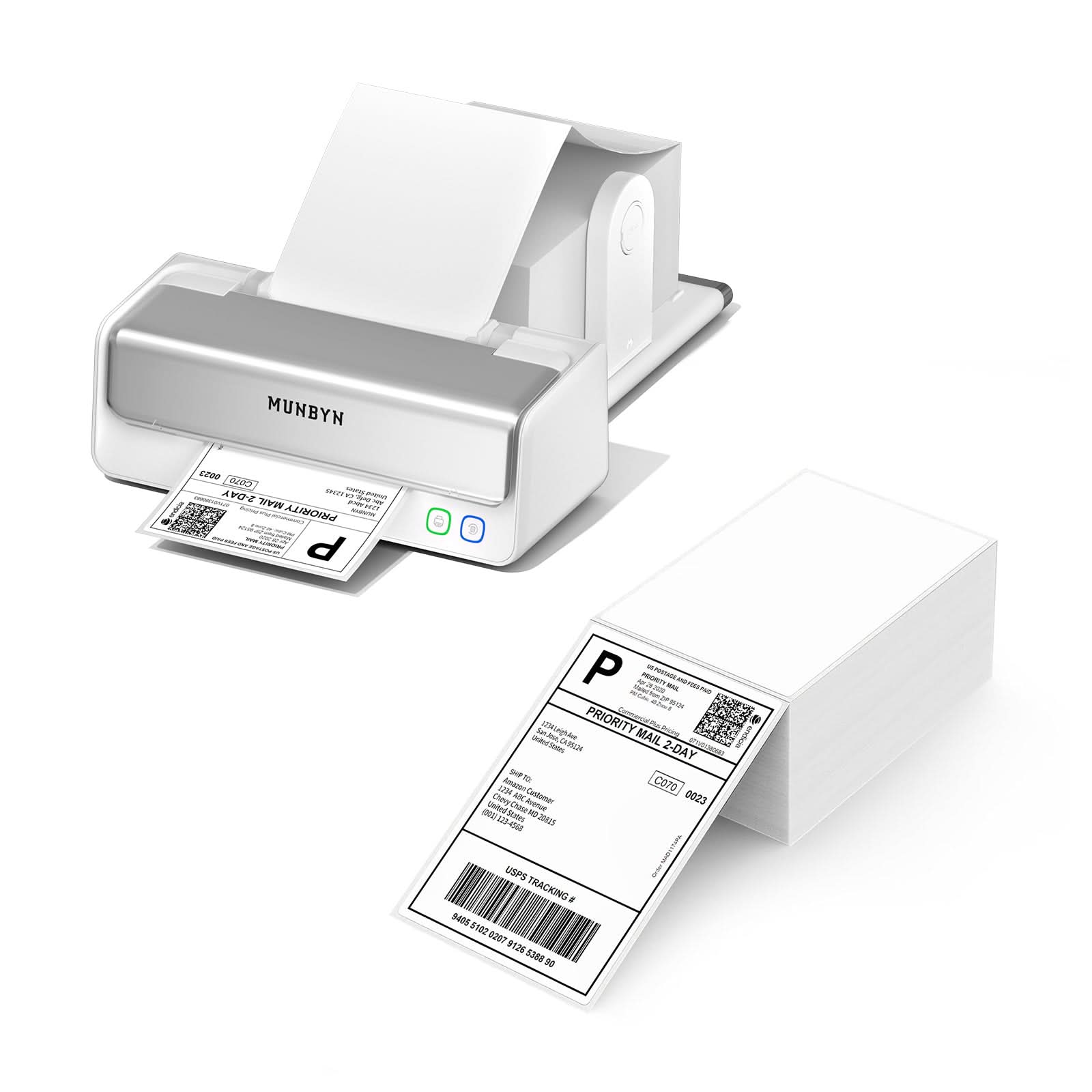MUNBYN RW405B Dual-Color Thermal Label Printer Kit