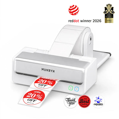 MUNBYN RW405B Dual-Colour Bluetooth Thermal Label Printer with Label Holder