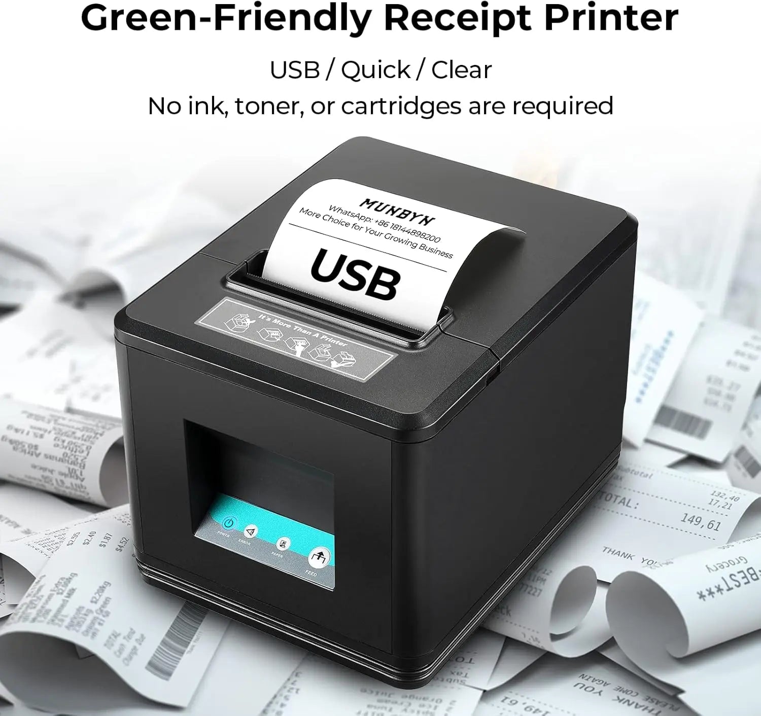 MUNBYN 80mm USB Receipt Printer (Only USB Interface)