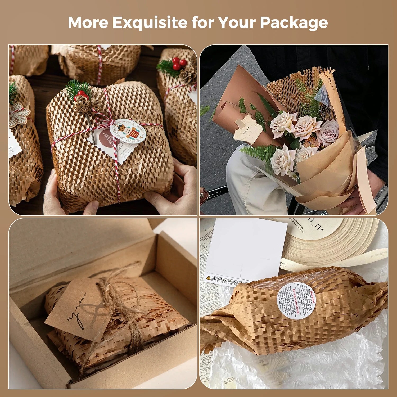 MUNBYN Honeycomb Packing Paper can make your packages look more exquisite.