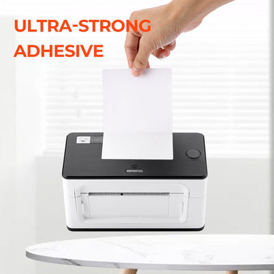 MUNBYN label printer paper sheet displaying test quantity count for printing labels or receipts.