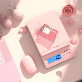 MUNBYN 66lb/0.1oz Digital Postal Scale with Sweet Pink Style is compact and lightweight.