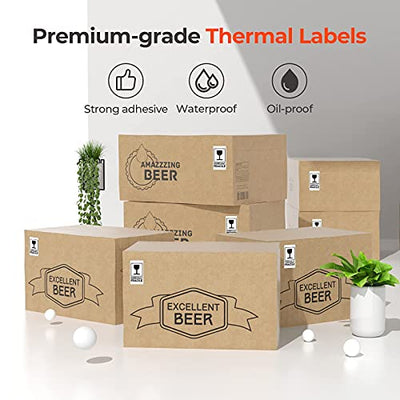 MUNBYN RealWriter 941BP 300DPI Bluetooth Printer & Rectangle Labels Bakery HD Packaging Kit