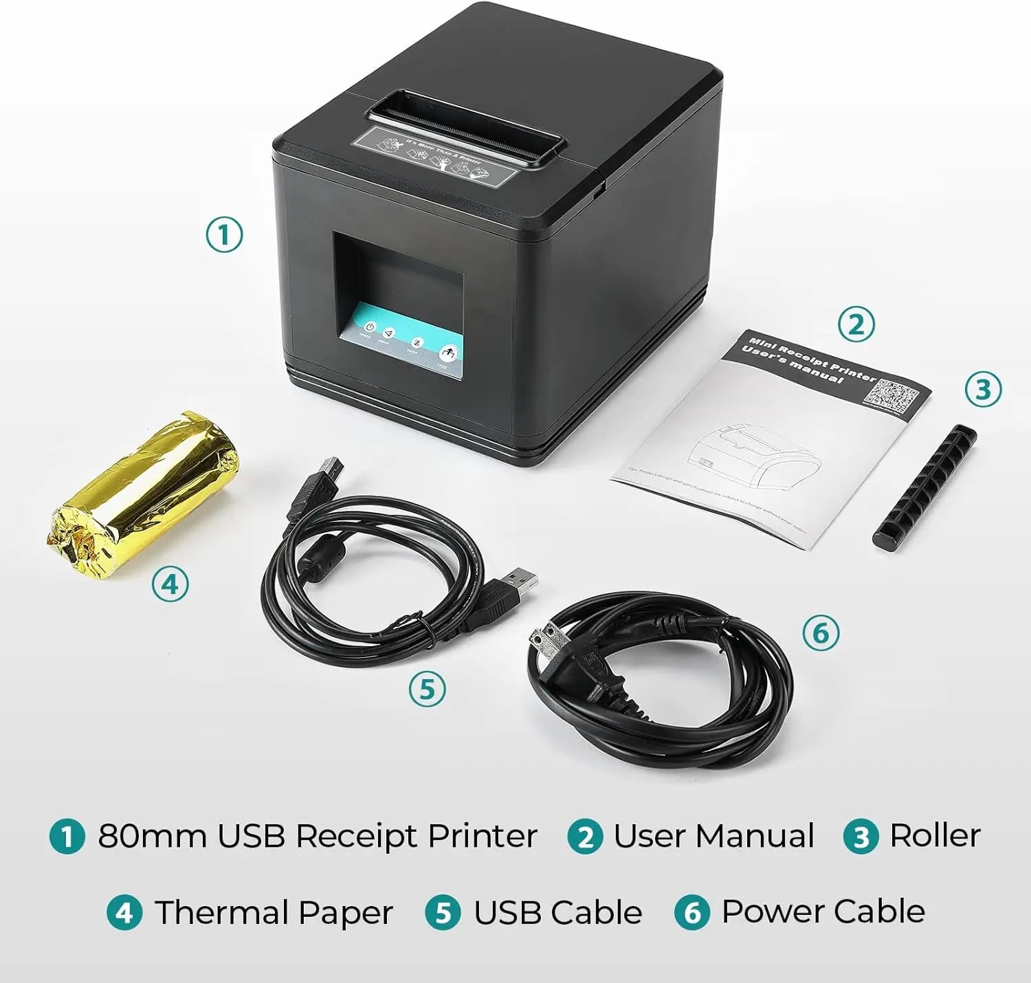 MUNBYN 80mm USB Receipt Printer (Only USB Interface)