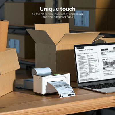 MUNBYN label printer paper roll for test quantity count labels, white adhesive paper rolls for printing labels.