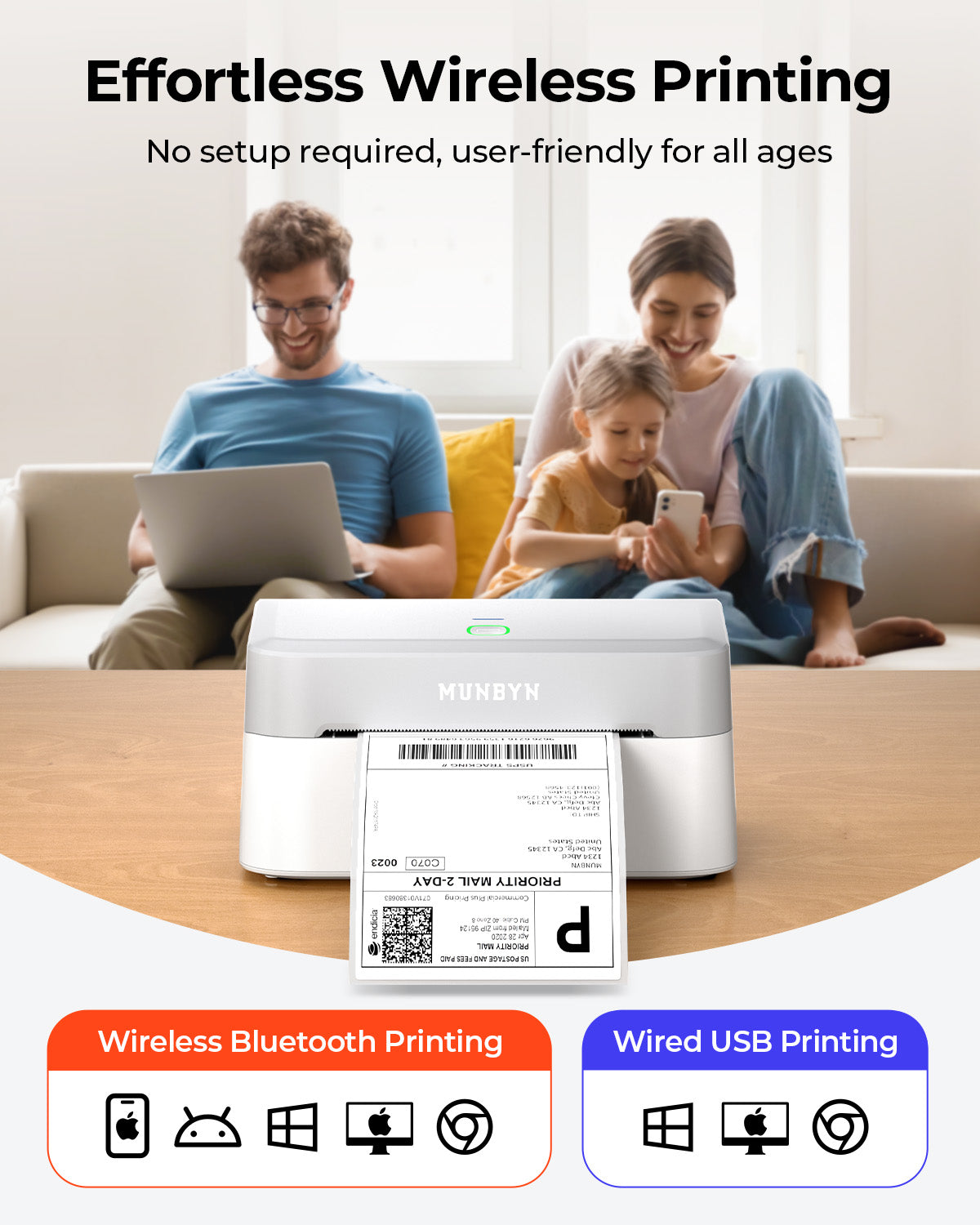 MUNBYN RealWriter 403B Bluetooth Thermal Label Printer