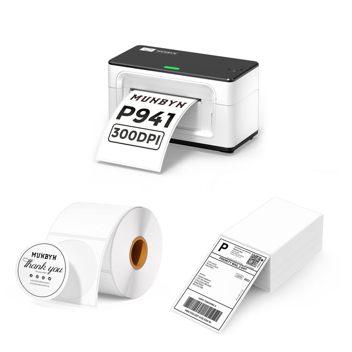 MUNBYN RW941BP 300DPI Bluetooth Thermal Label Printer Kit