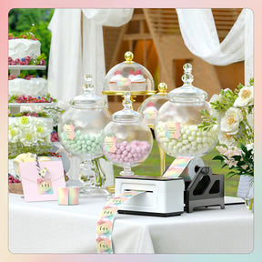 MUNBYN rainbow-colour fancy labels are ideal for wedding favors.