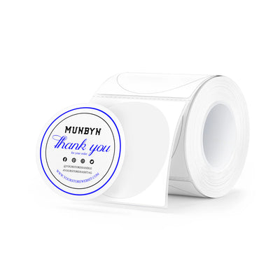 MUNBYN Round Dual Color Blue&Black Thermal Labels 150/Roll