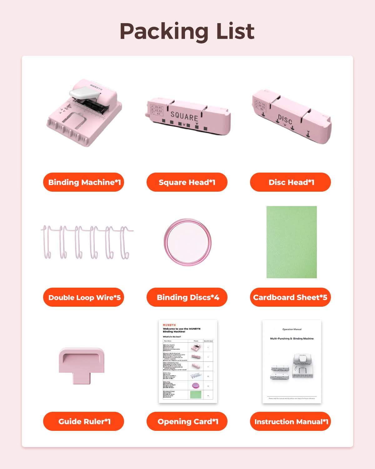 MUNBYN FB001 multi binding machine with colorful binding combs, used for organizing and binding documents.