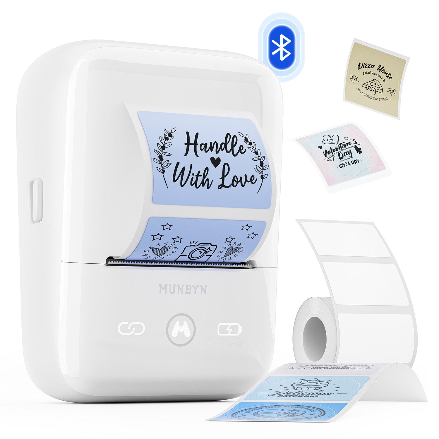 MUNBYN FM226 Bluetooth Portable Label Maker - White