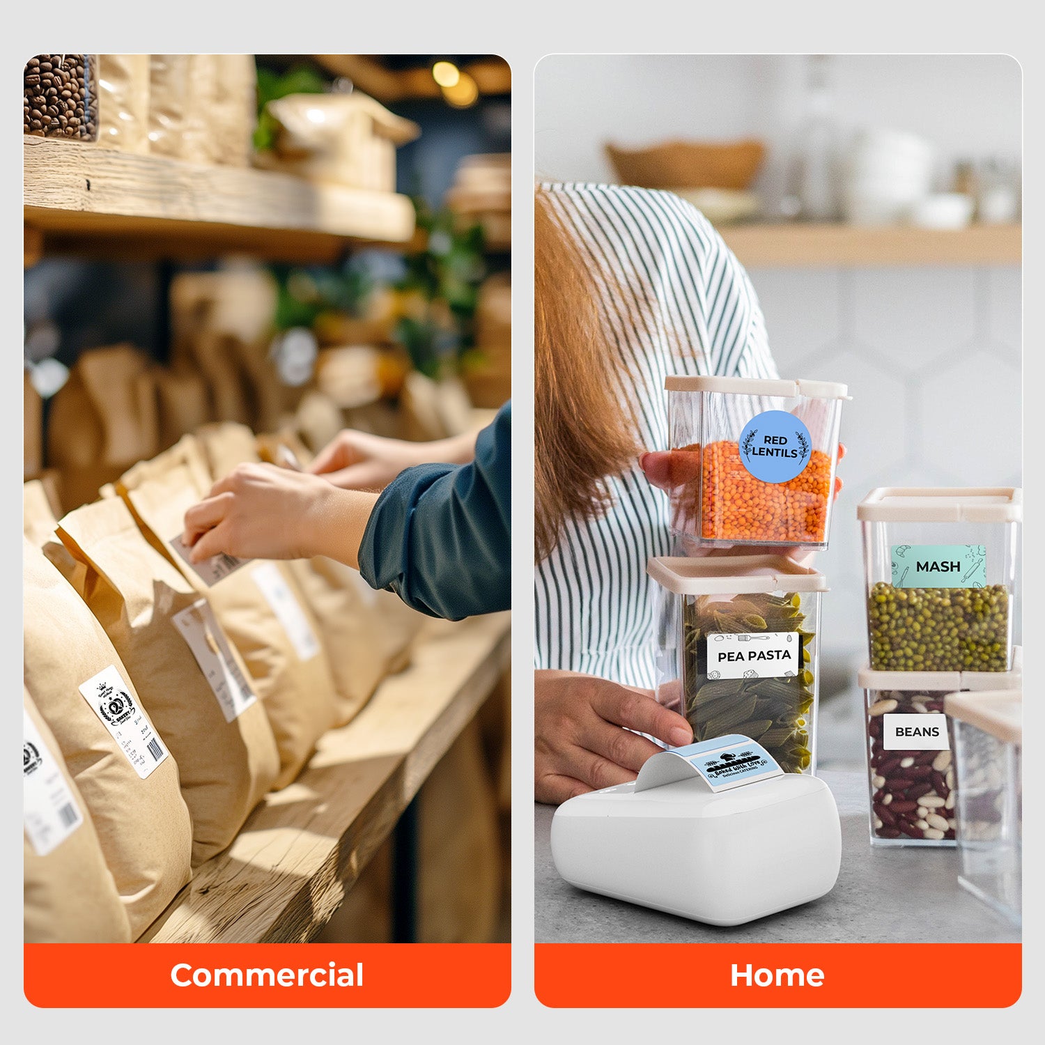 Thermal label printer used for commercial packaging and home food container labels