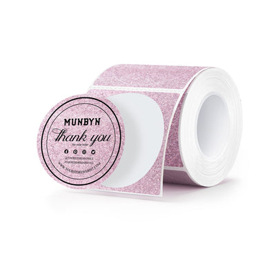 MUNBYN 2" Glitter Thermal Labels for Branding Stickers