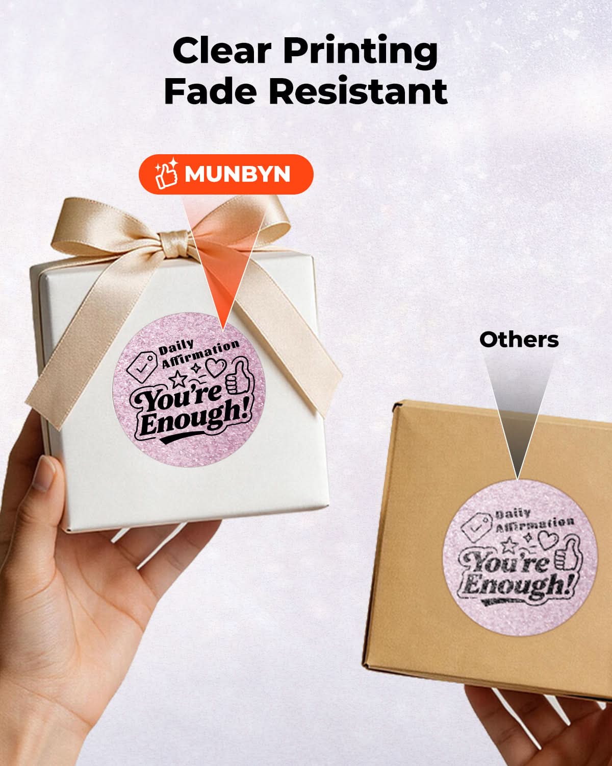 MUNBYN 2" Glitter Round Thermal Labels Multi-Pack (100/Roll)