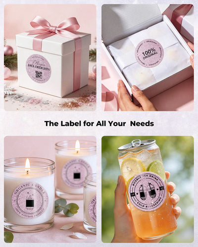 MUNBYN 2" Glitter Round Thermal Labels Multi-Pack (100/Roll)